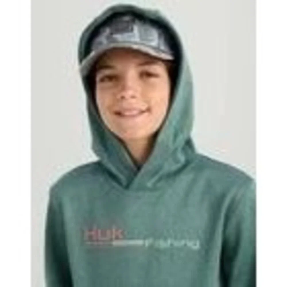 HUK Hoodie Boys Coldfront+ Graphic Performance Fishing Hoodie Size:YM